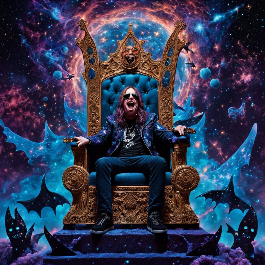 Ozzy's Astral Throne: A Surreal Galactic Fantasy