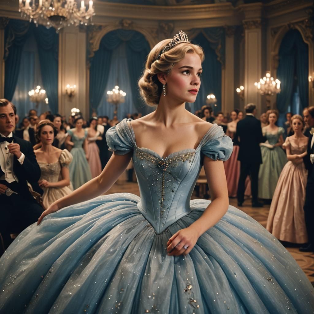 Cinderella at the Ball: A Cinematic Film Still