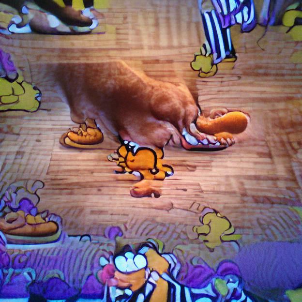 Odie Licks Garfield's Feet