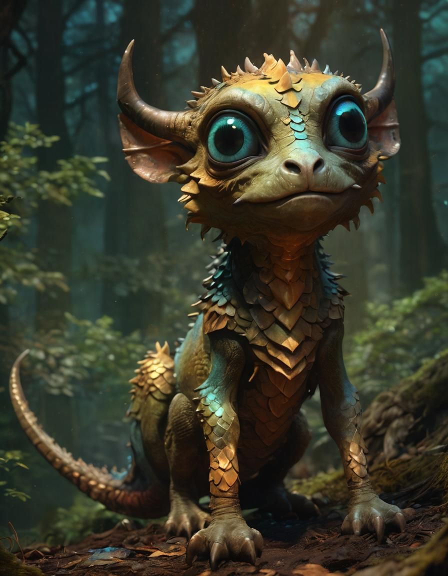 Mystical Forest Creature in Dark Fantasy Digital Art