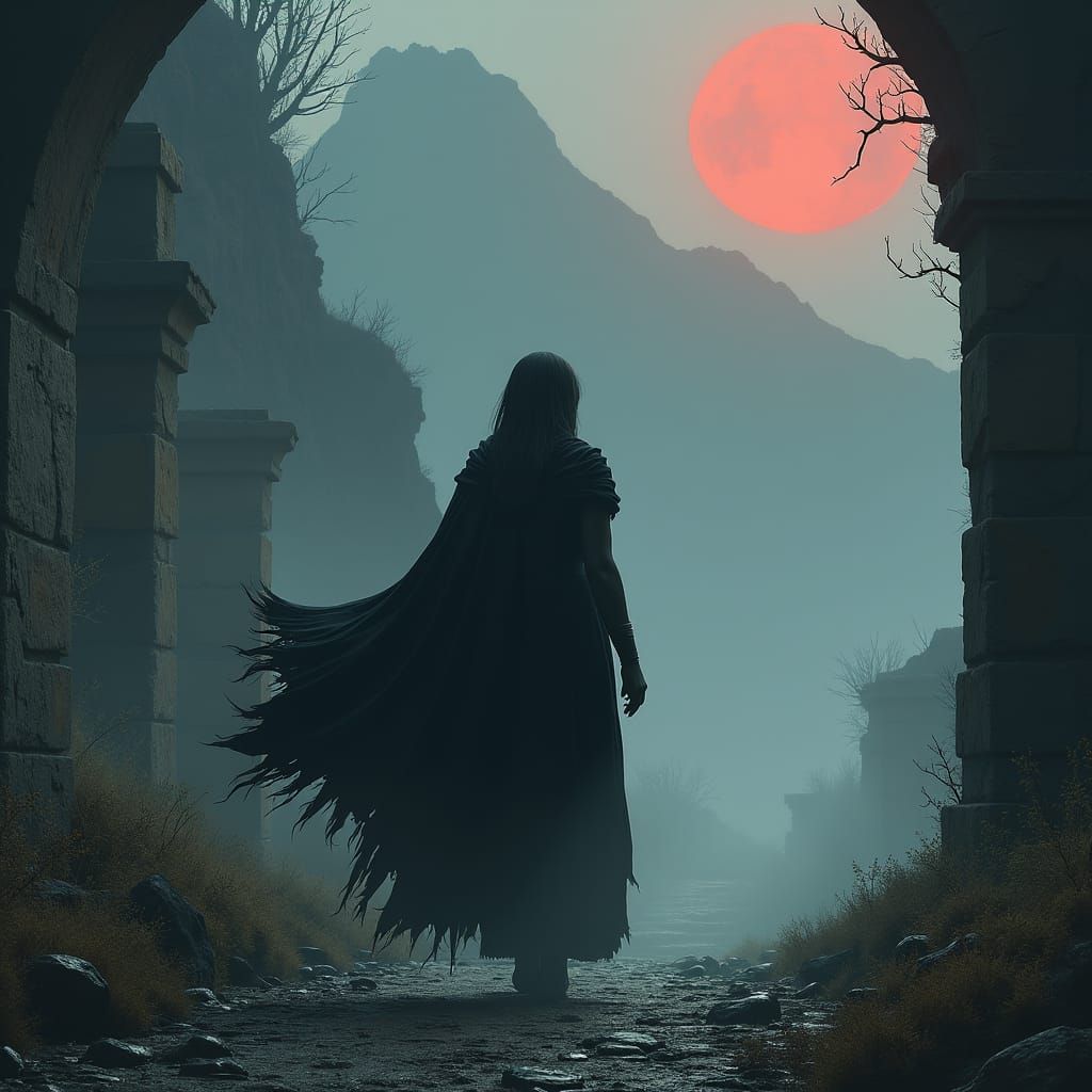 Vampire Emerges from Shadows in Dark Fantasy Art