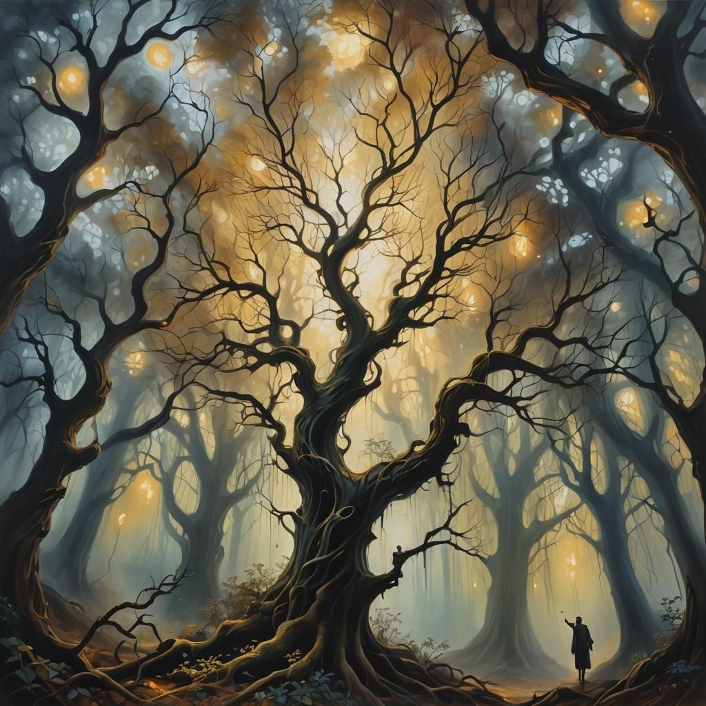 Souls of Light Fall in Mystical Forest