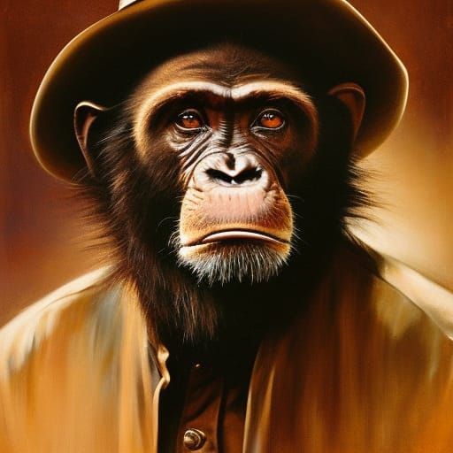 Chimpanzee Cowboy Western Shootout: Detailed Cosmic Horror I...