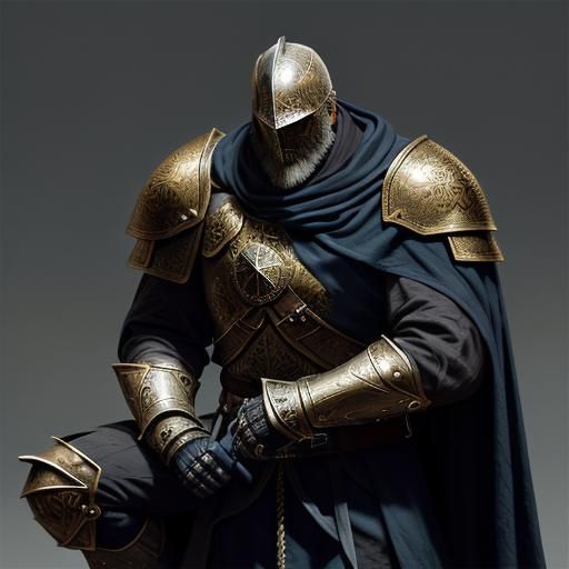 Templar Knight Crushing Pagan in Dark Fantasy Art