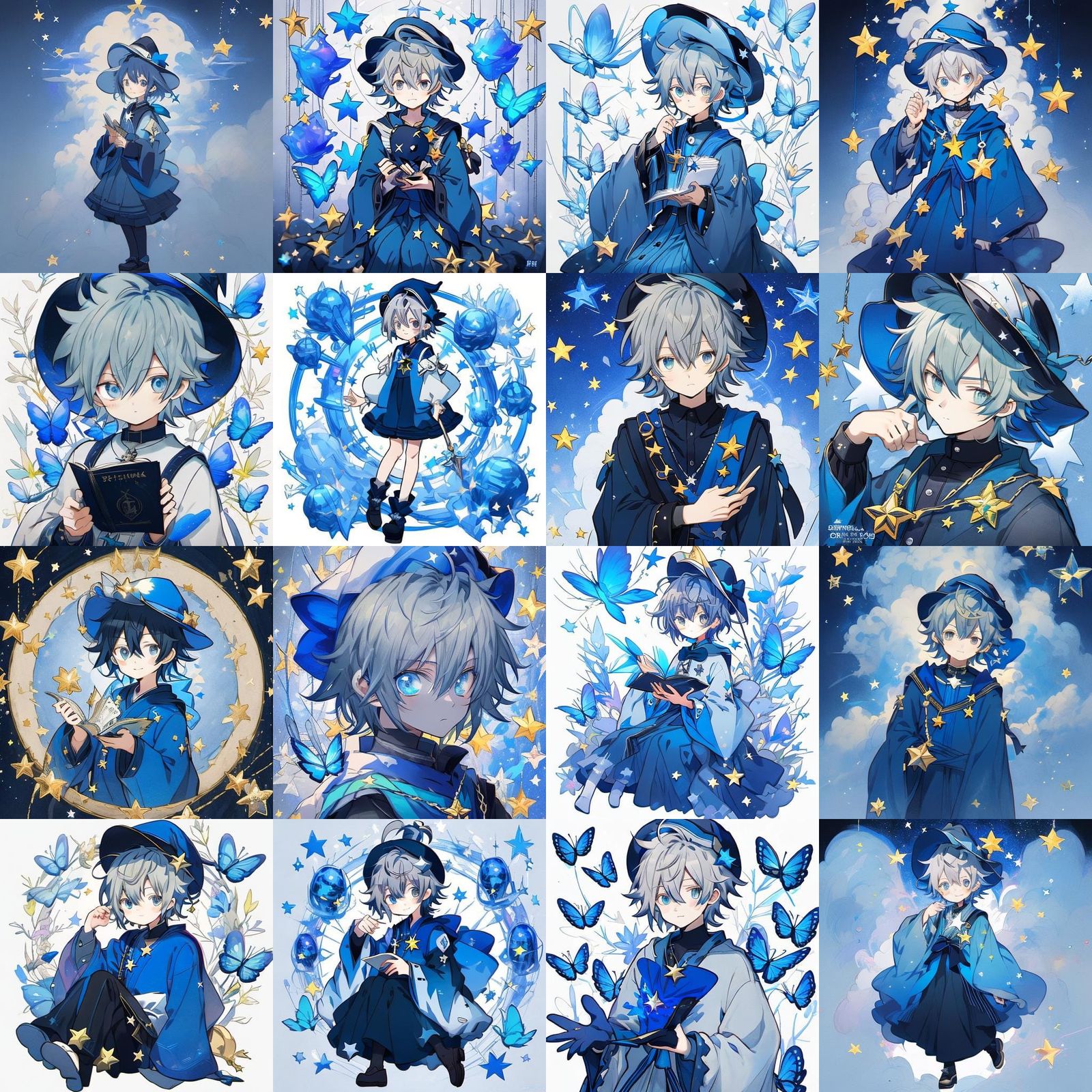 Anime Style Young Wizard with Star Magic