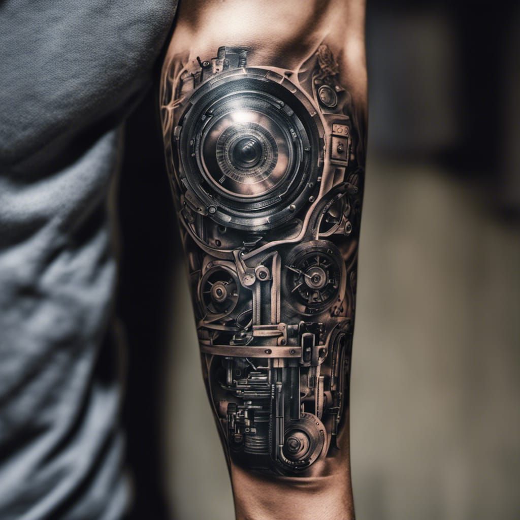 Hyperrealistic Arm Tattoo of Technology Enthusiast