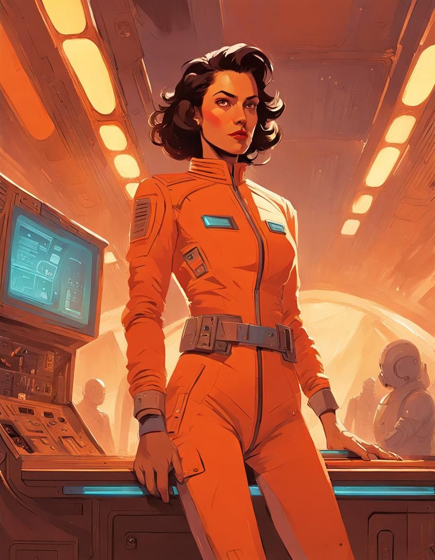 Israeli Space Cadet in Sci-Fi Nightclub Portrait