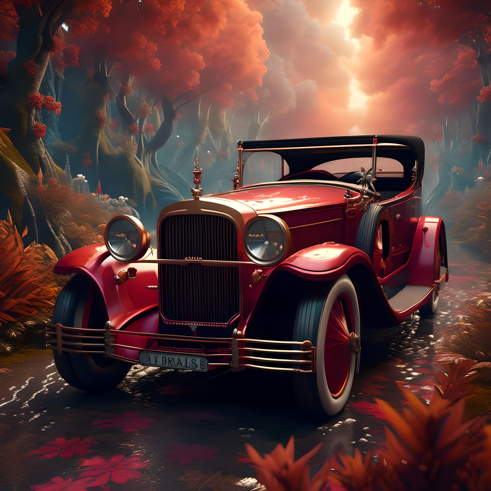 <lora:Dalle 3 lora 1:1.0> Art nouveau car