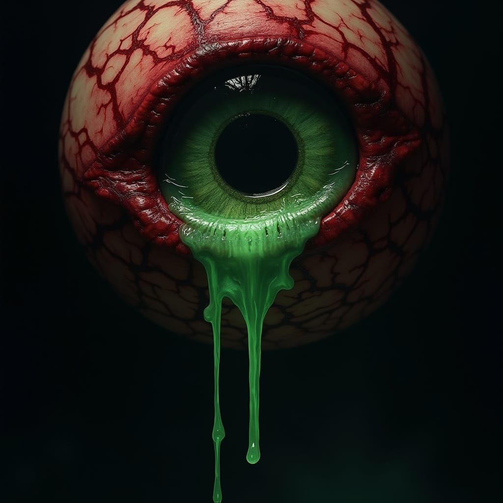 Colossal Bloodshot Eye in Dark, Foreboding Void