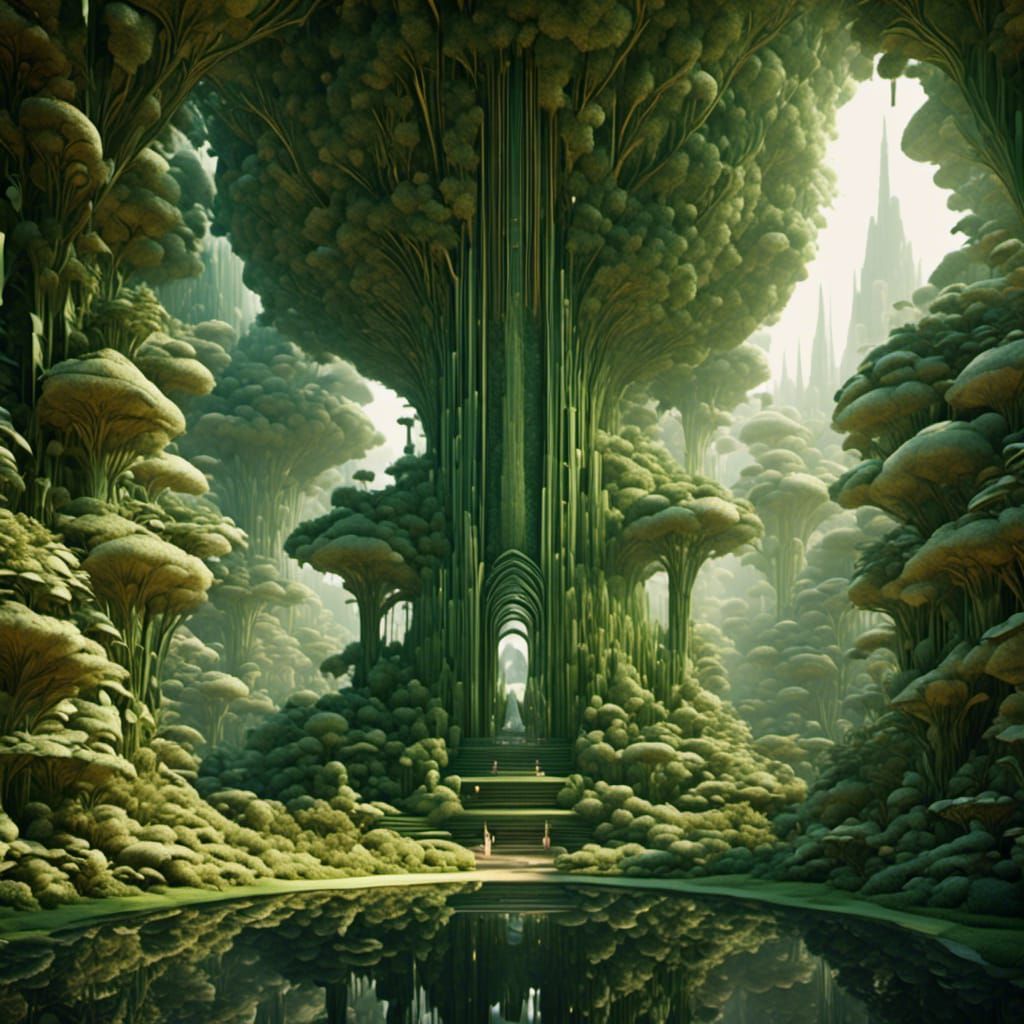 Interdimensional Portal Concept Art in Organic Style