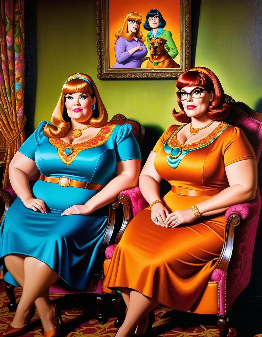 Daphne and Velma: Hyperrealistic Oil Portrait