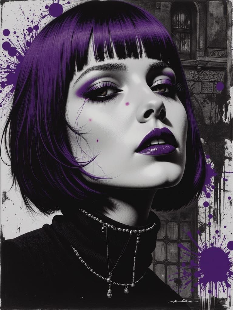 Goth Punk Portrait of a Young Woman