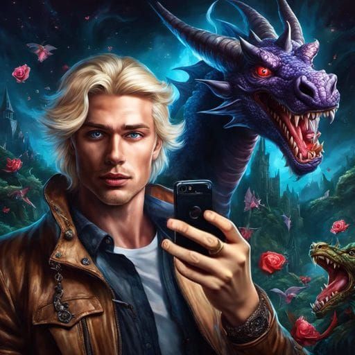 Mr Cool selfie with the dragon