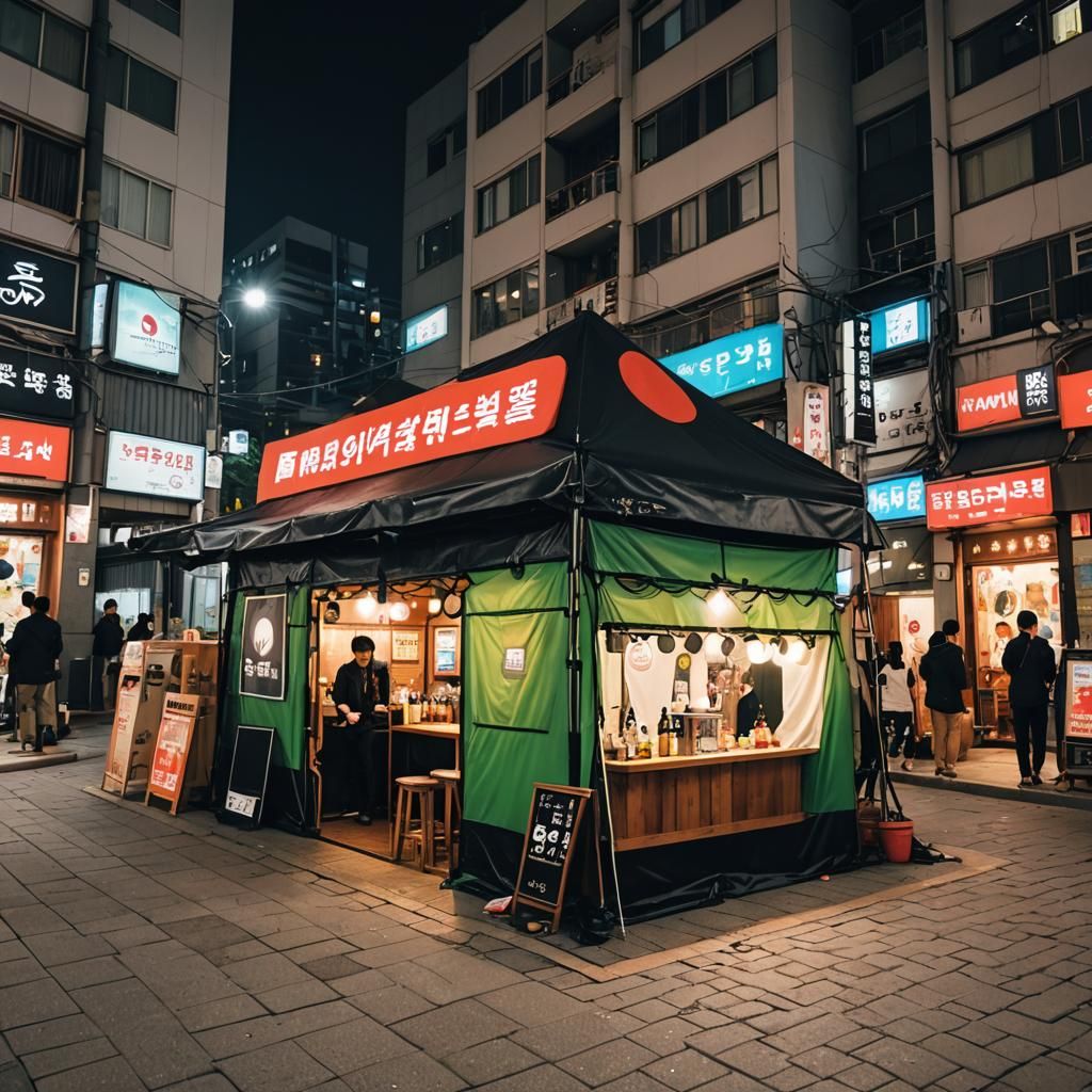 Nighttime Korean Pocha Pop-Up Bar in Seoul