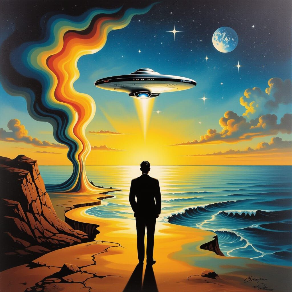 Surreal Starfleet Officer in Salvador Dali Style