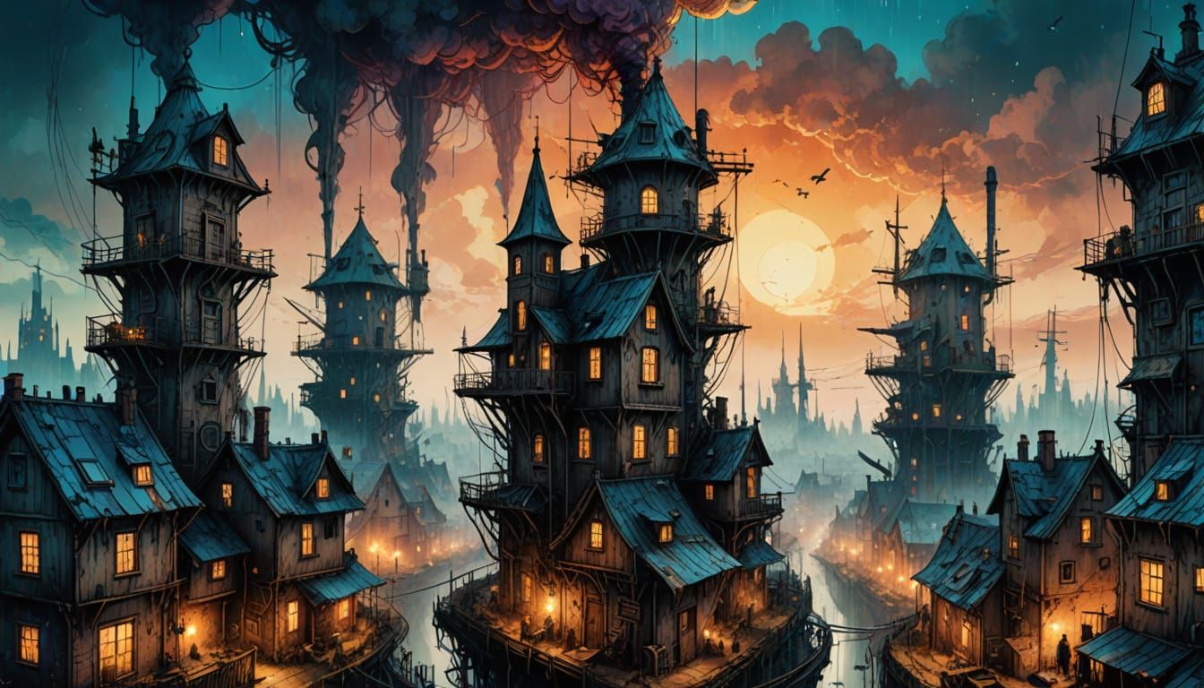 Fantastical Dystopian Metropolis