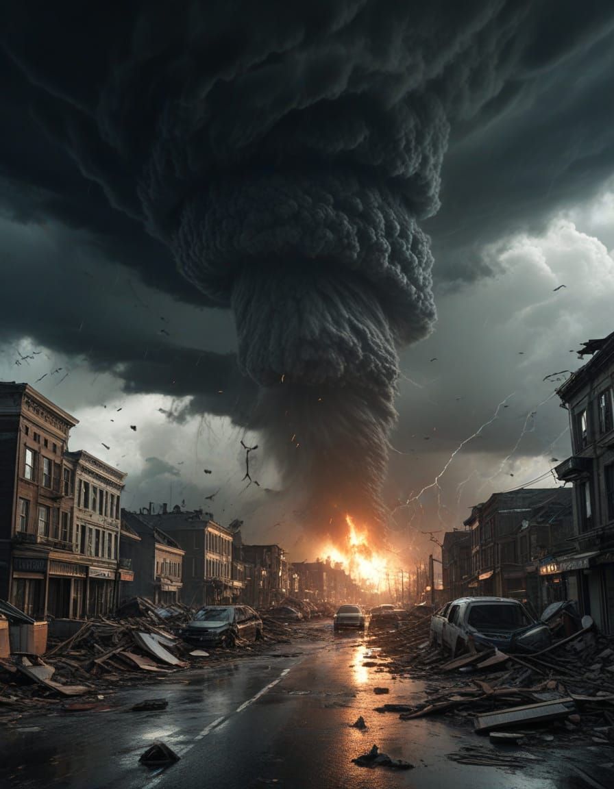 Apocalyptic Storm Unleashes Chaos on a Devastated Cityscape