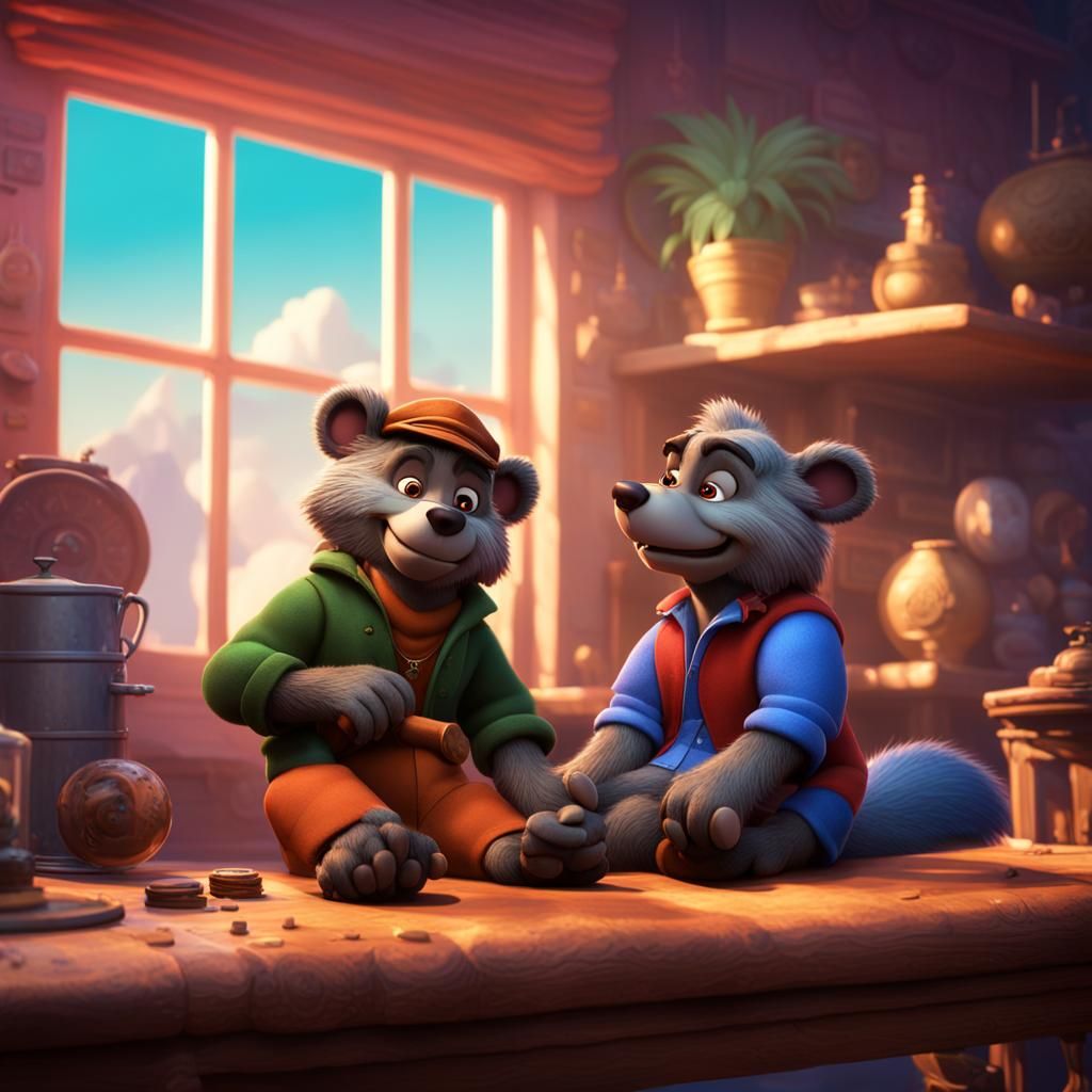 Kit Cloudkicker Mourns Baloo: 3D Digital Art