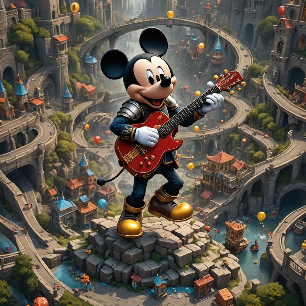 Humorous Knight Freeway Guitar Performance in Detailed Paint...