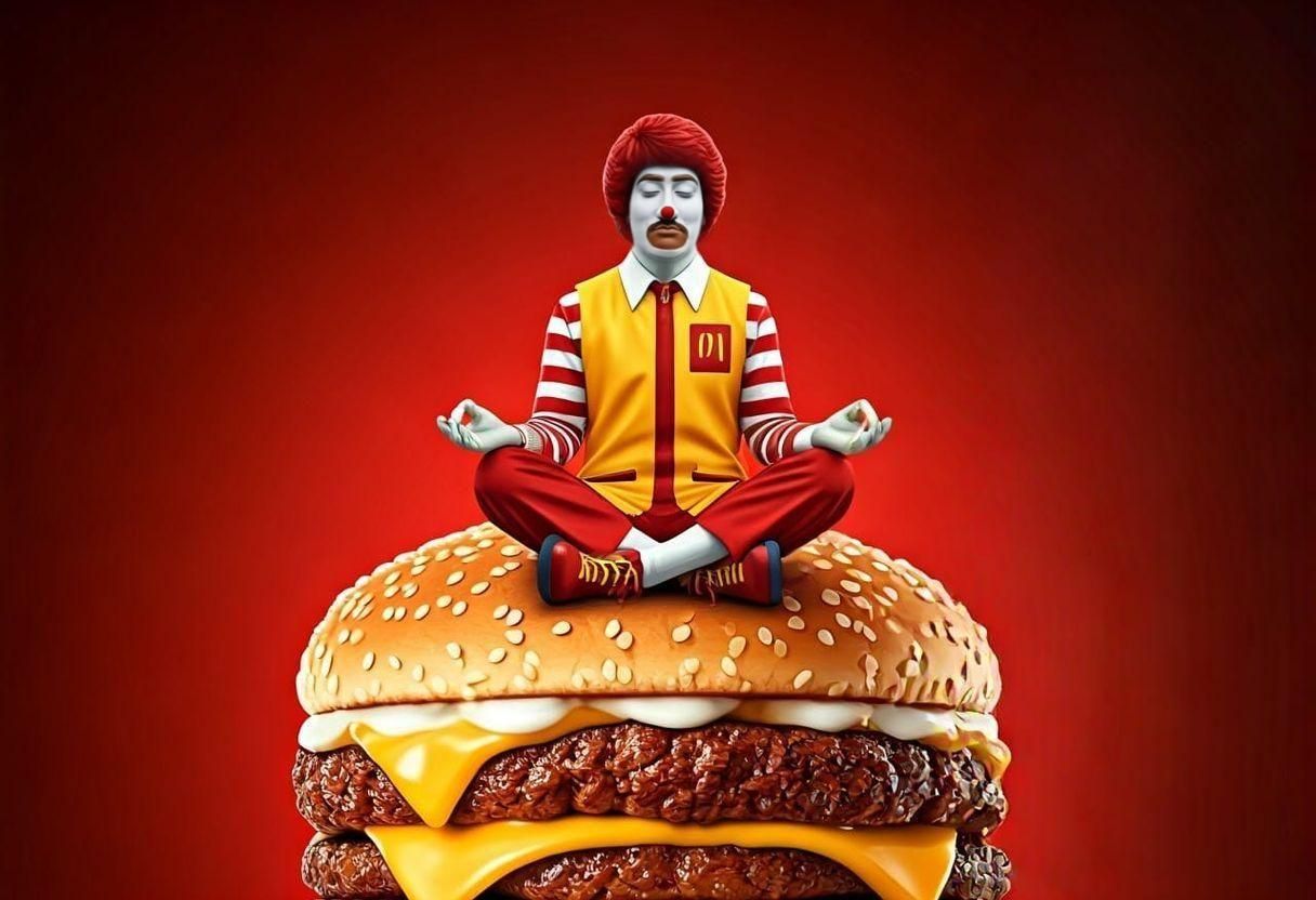 Ronald McDonald Meditating on Cheeseburger