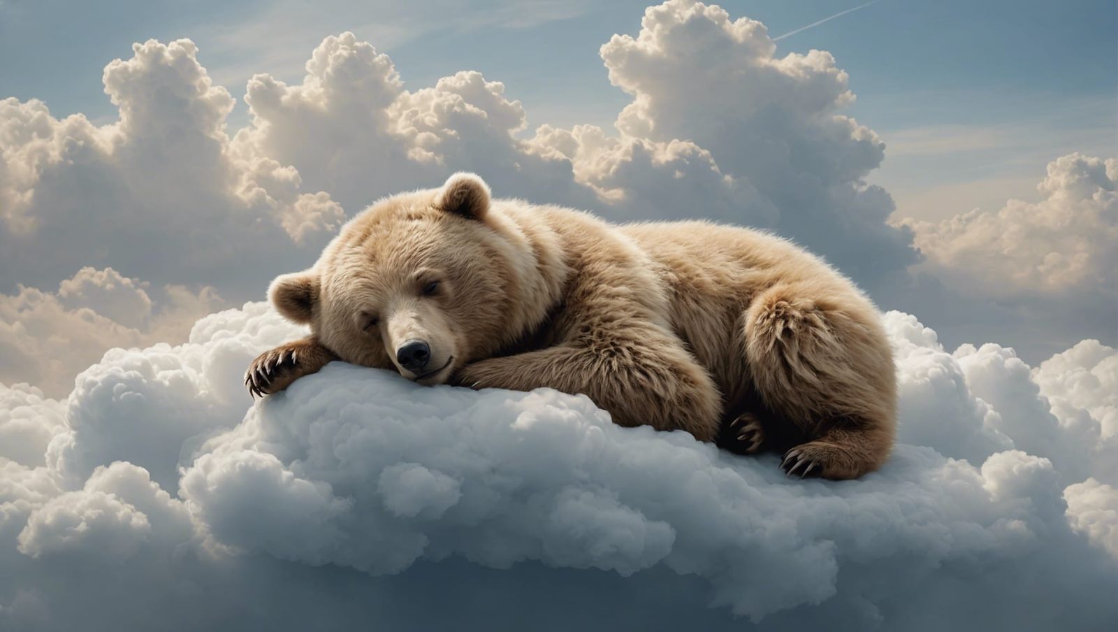 Baby Bear Dreams in a Cloudscape
