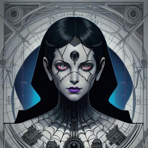 Betty Boop :drow nun, black skin, matching jewelry set, spid...