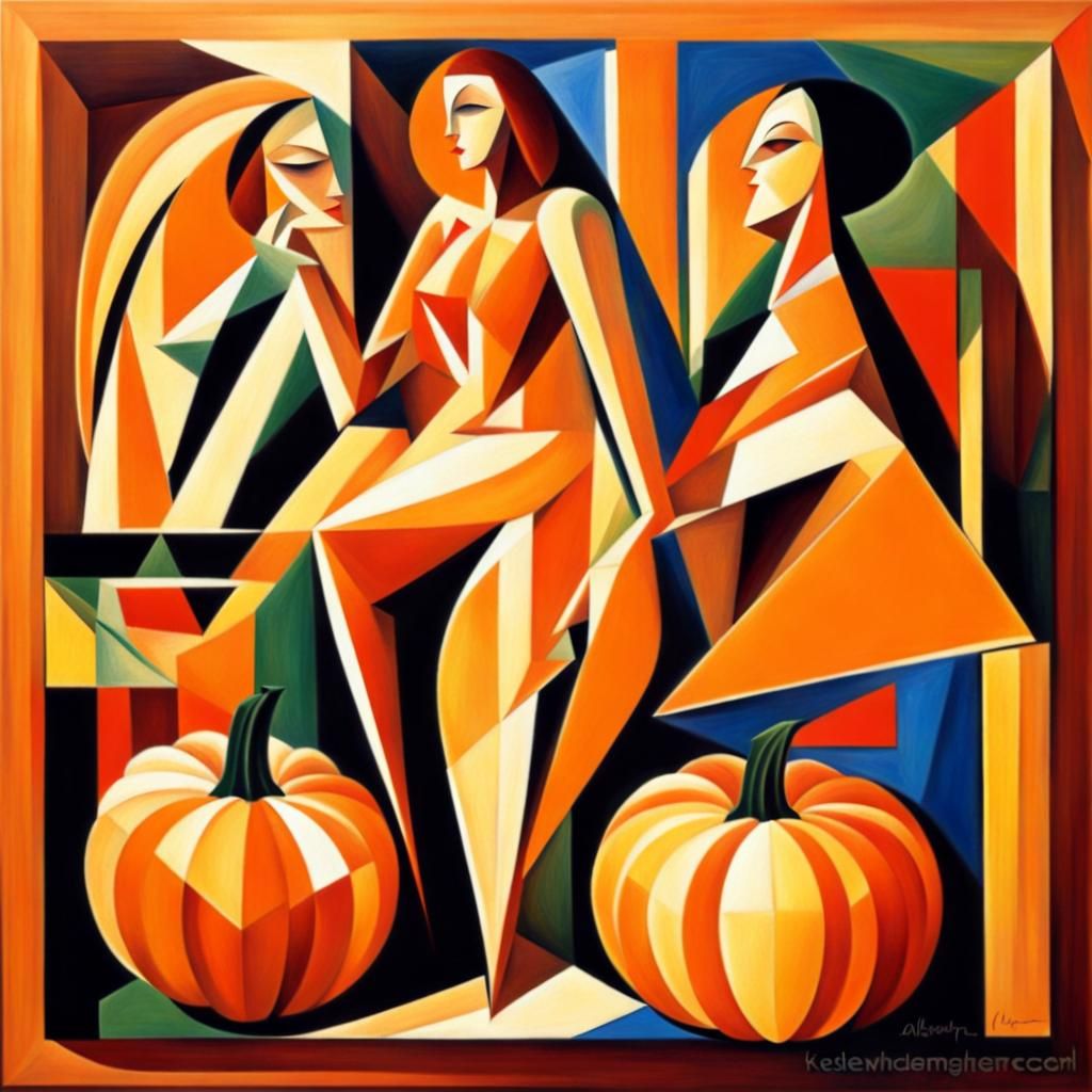 Abstract Cubist Pumpkin Carving