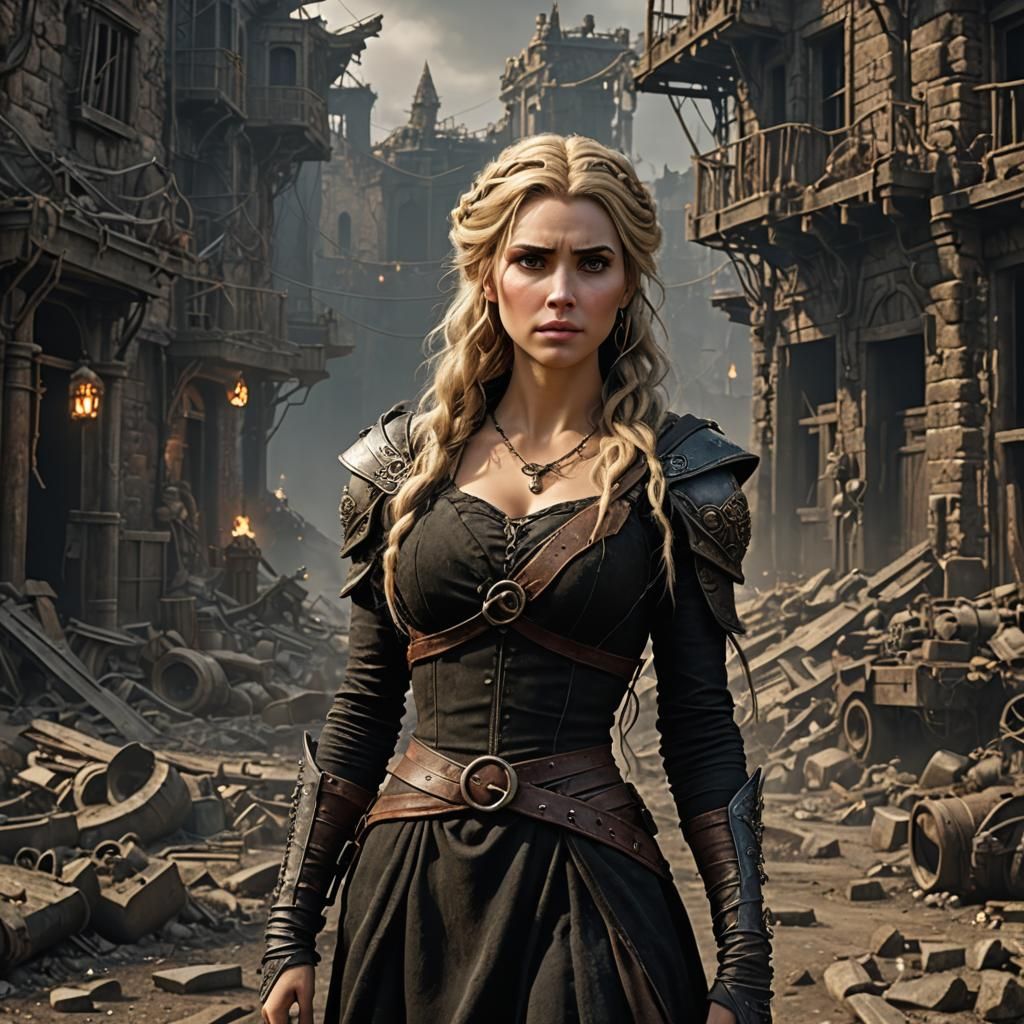 Rapunzel as Fallout Character in Post-Apocalyptic Art