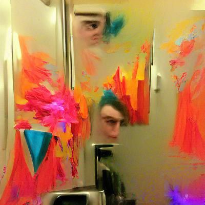 Abstract Colorful Mirror Reflection