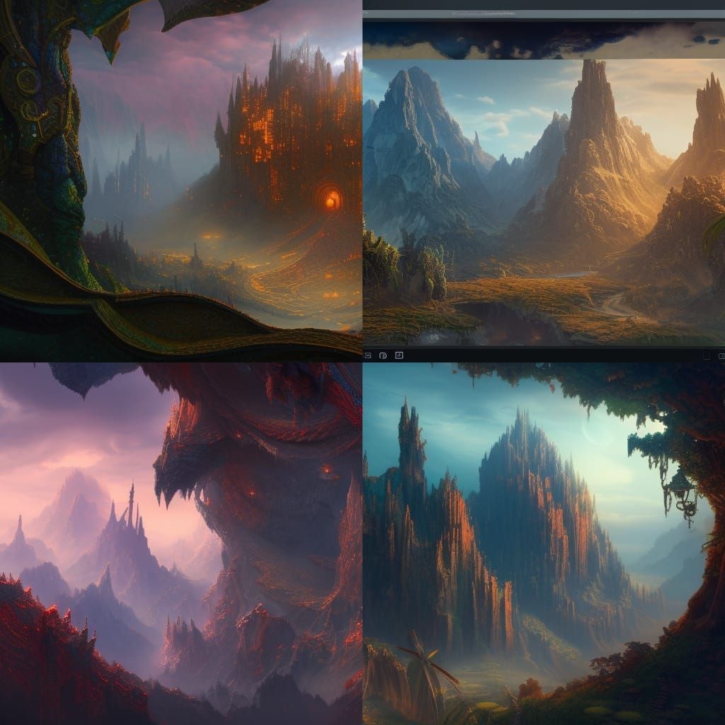 Fantastical Matte Painting in Deep Color, 8K