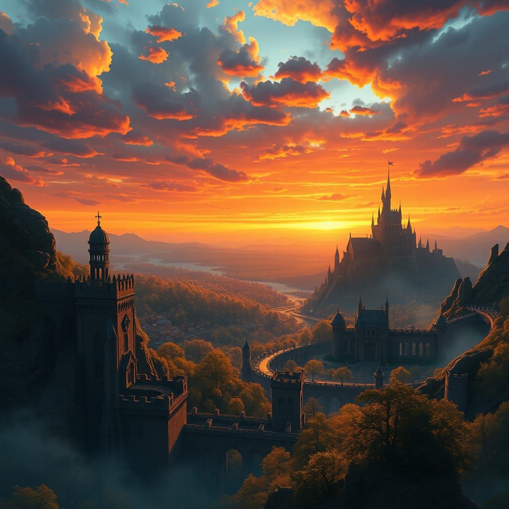 Epic Westeros Landscape at Sunset