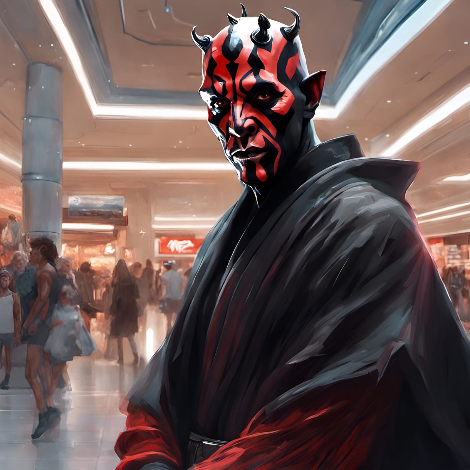 Darth Maul Goes Shopping: Digital Art Portrait