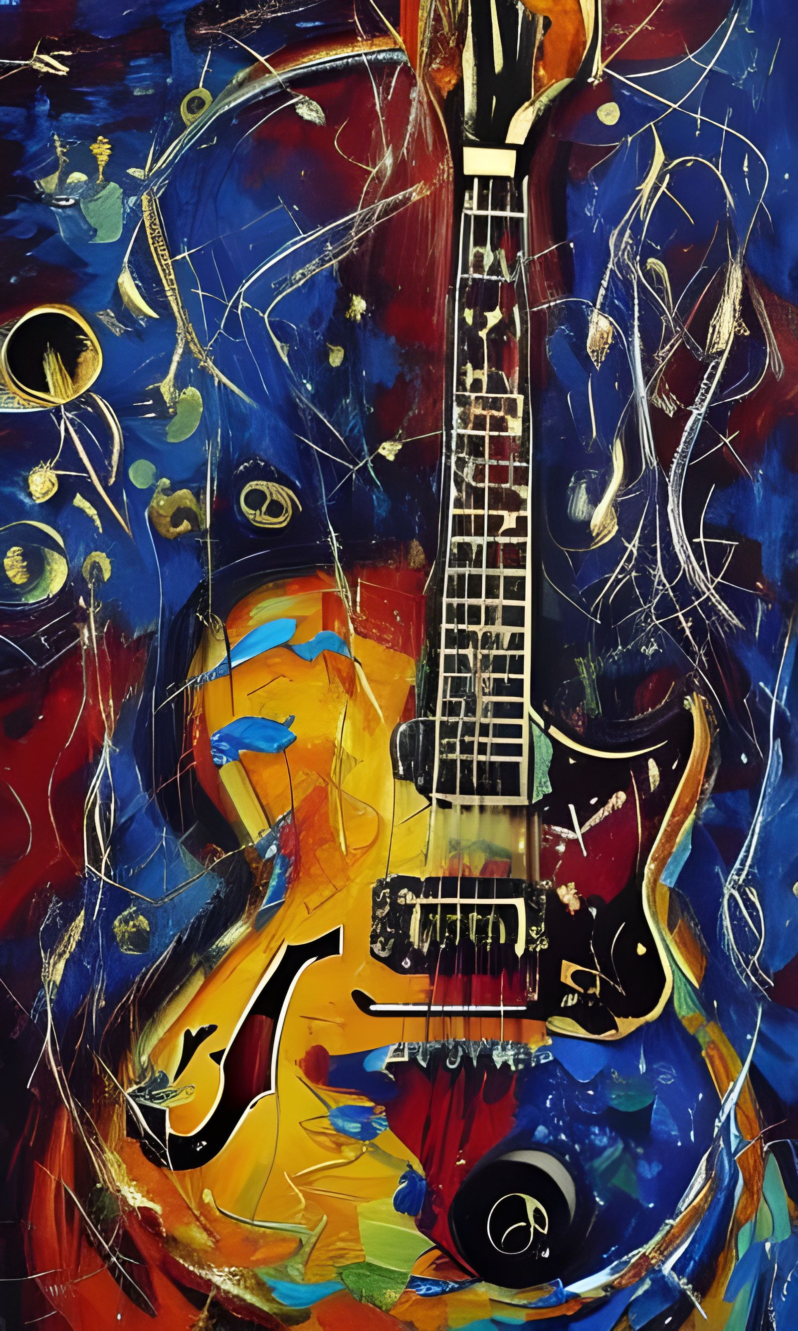 Abstract Blues Music in Pollock Style