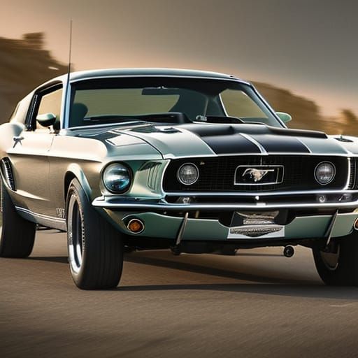 Detailed 1969 Ford Mustang Car Photography