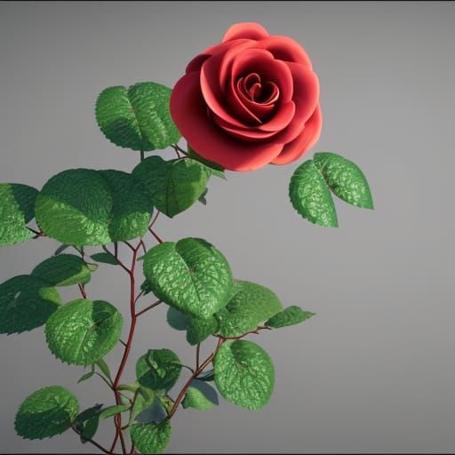 Photorealistic Rose Bush in 3D Digital Art