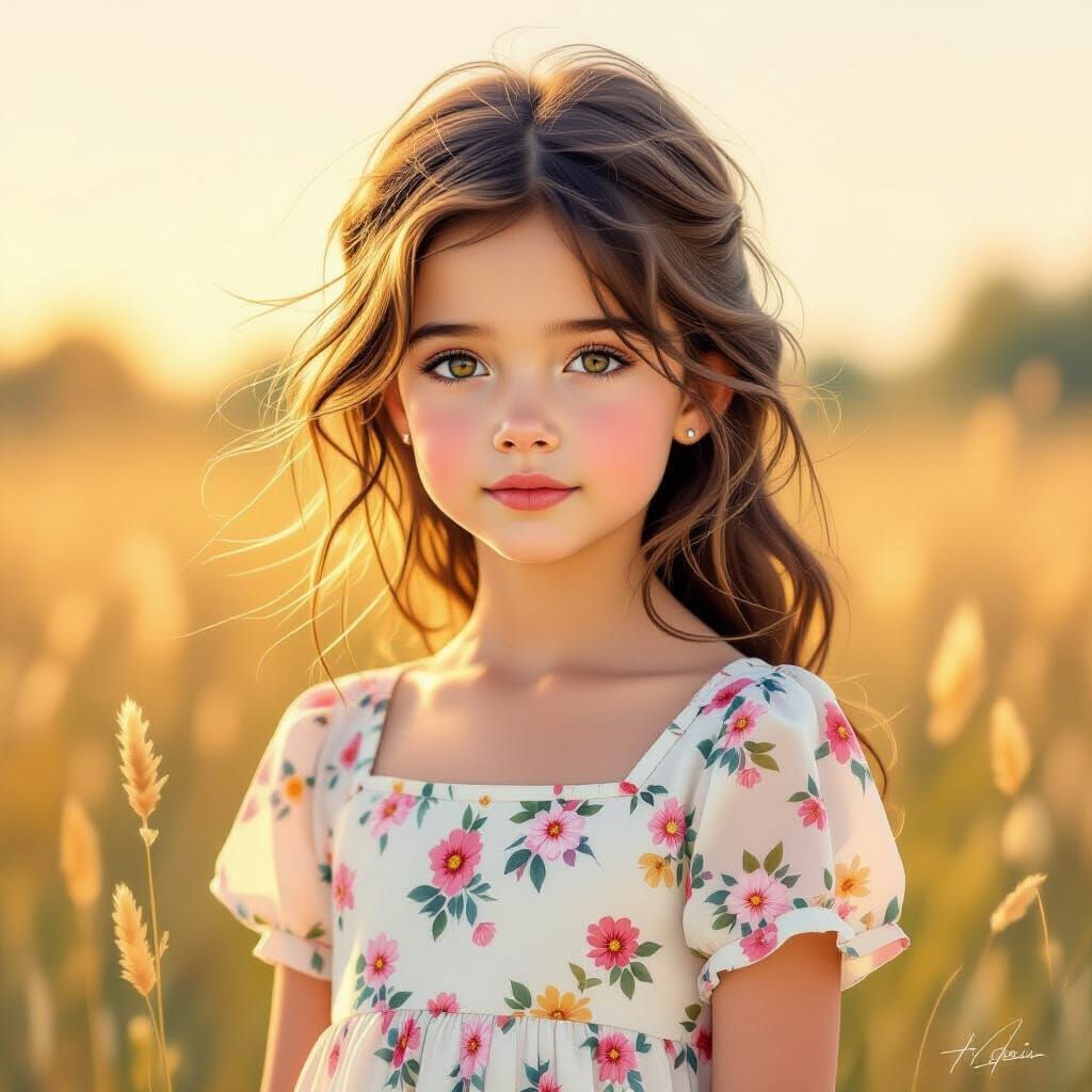 Shy Girl Blooms into Confident Woman in Sunset Light