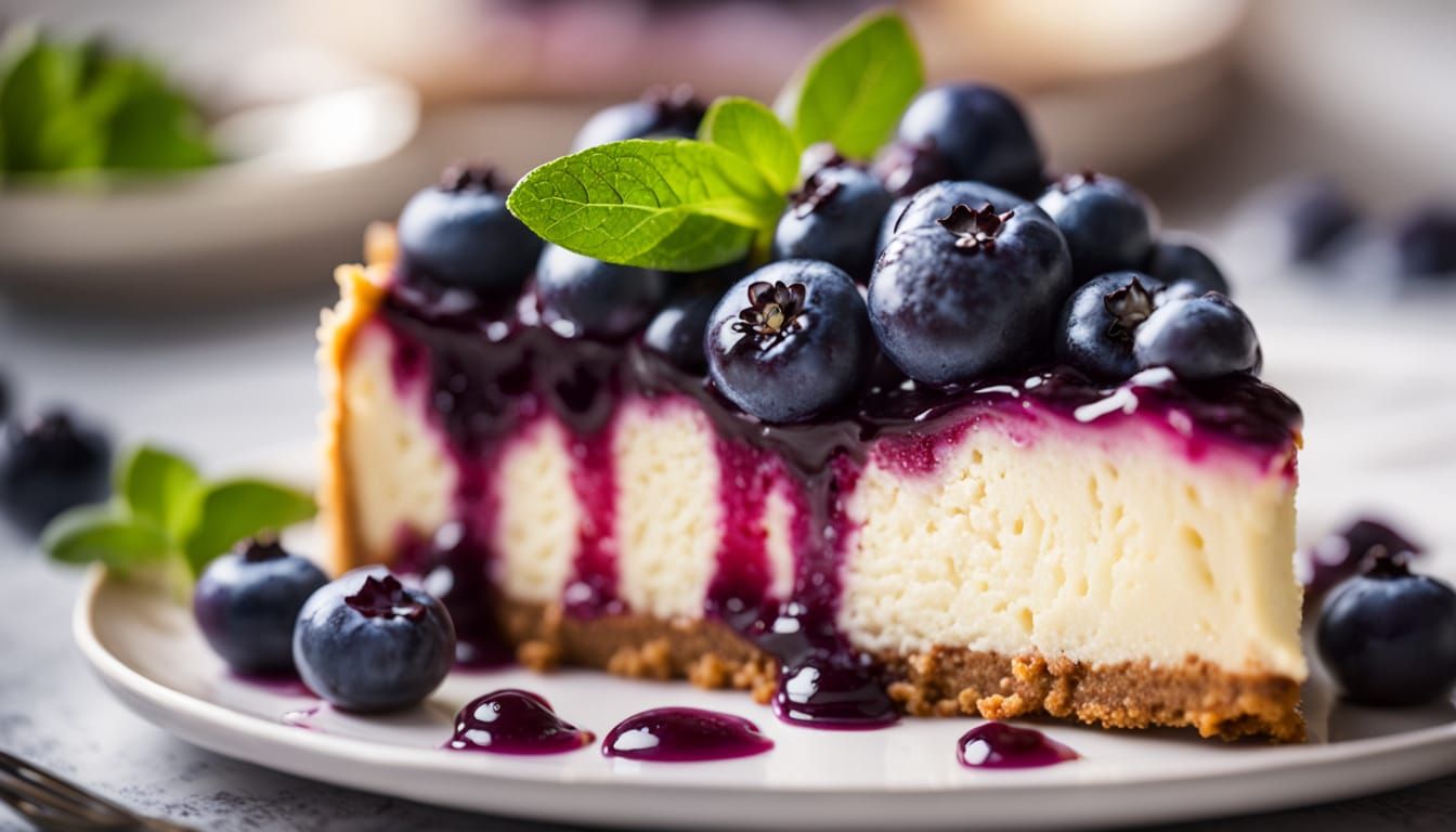 Blueberry Cheesecake Food Photography Macro Shot