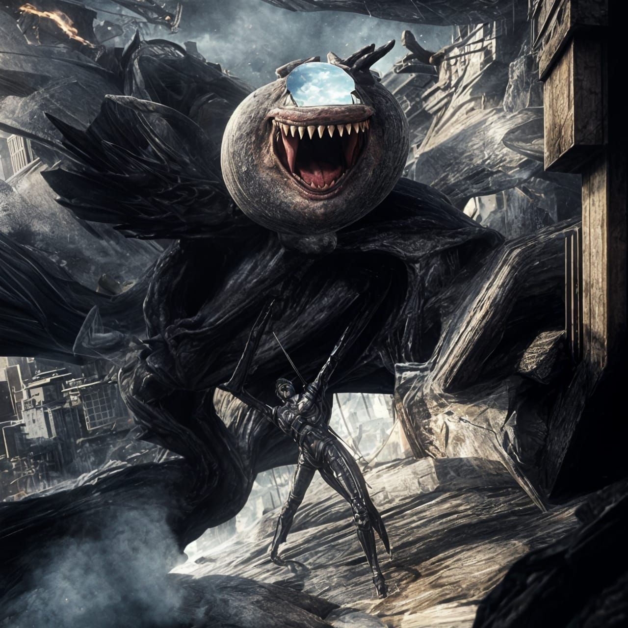 Radical City Future with Bizarre Creatures