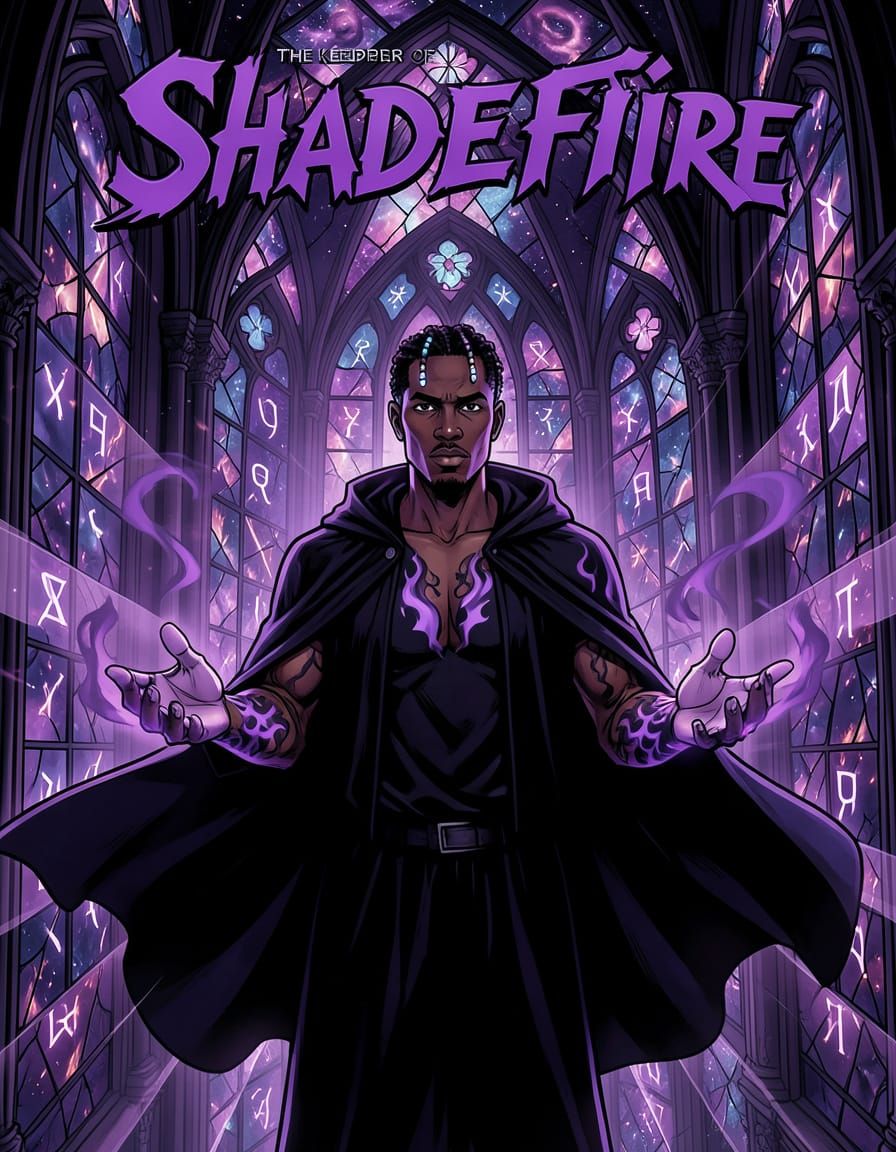 The Keeper of Emberlight Comic Cover in Violet Hues