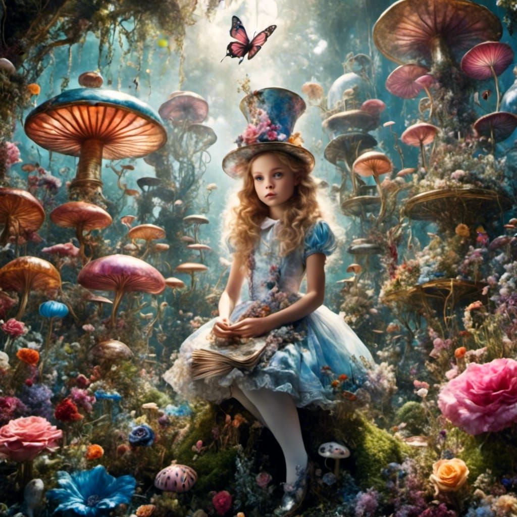 Alice in Wonderland Clip Art on White