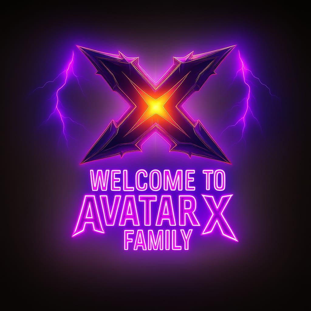 Epic Dark Fantasy Discord Banner with Glowing X Emblem