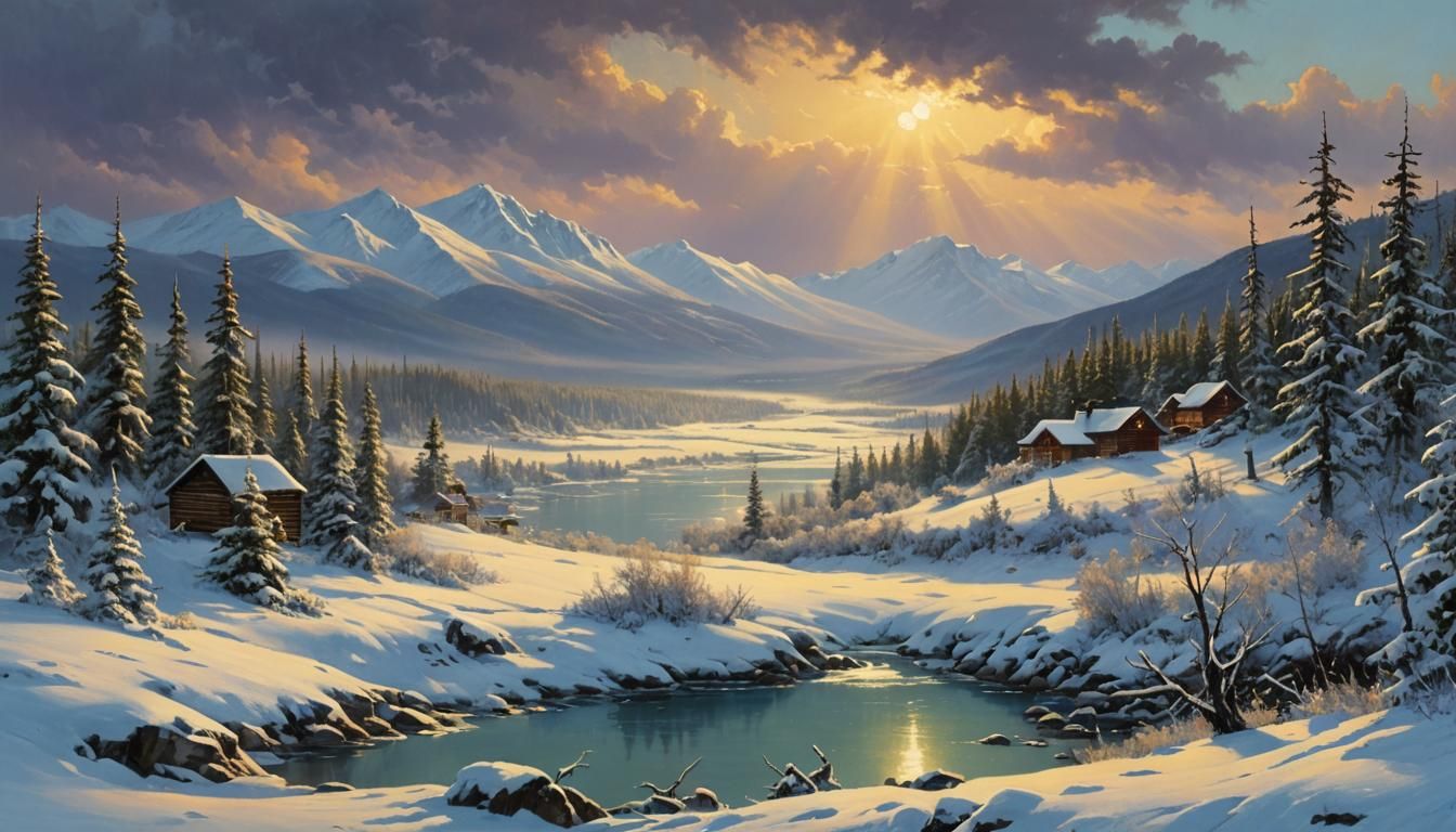 Yukon Blizzard Landscape in Luminist Style