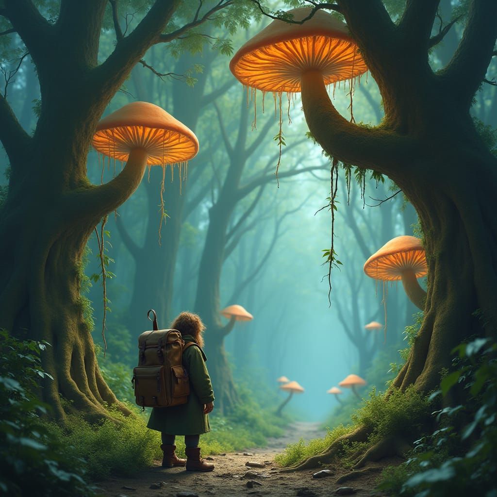 Hobbit at the Edge of Upside-Down Rainforest