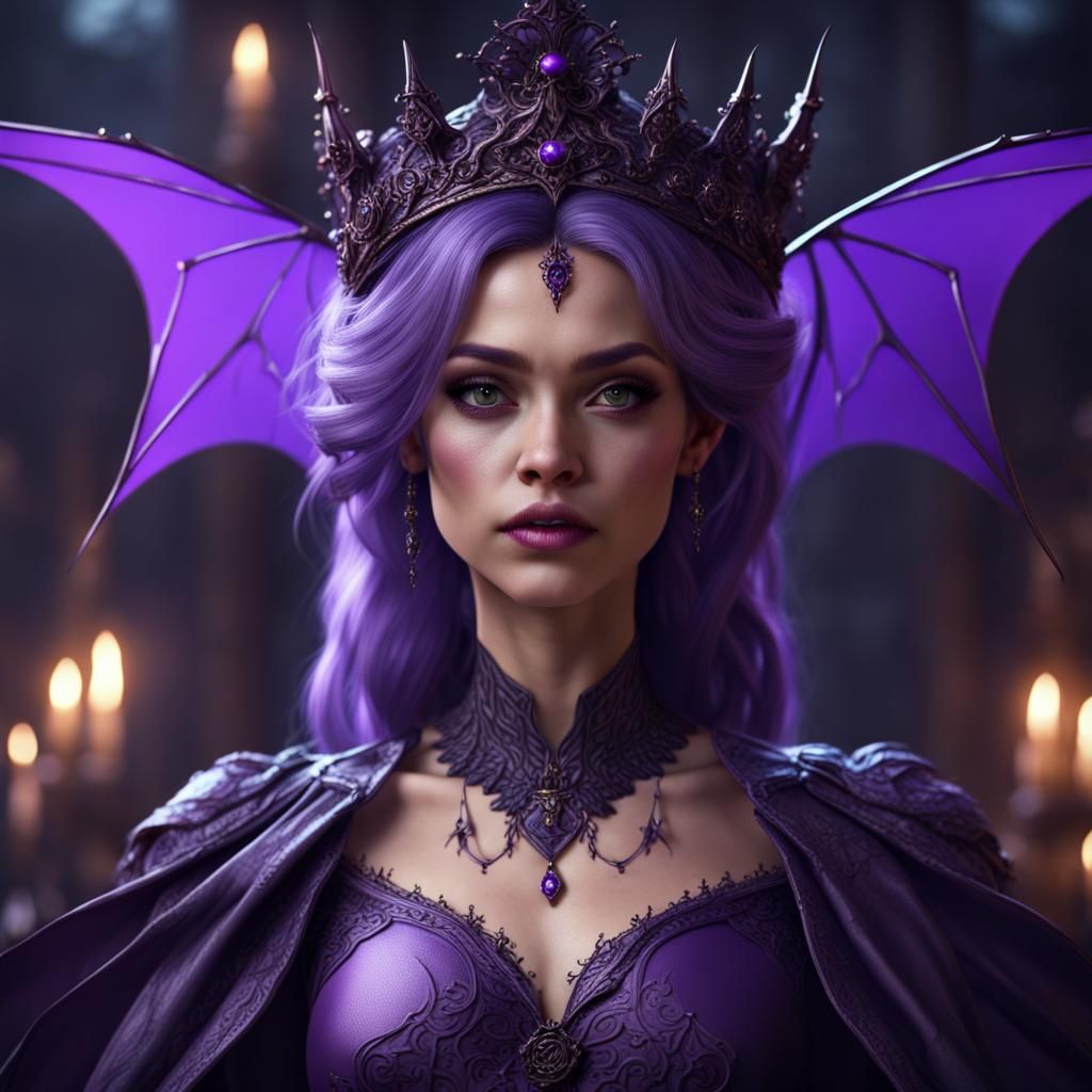 Gothic Princess with Bats: Detailed Matte Painting