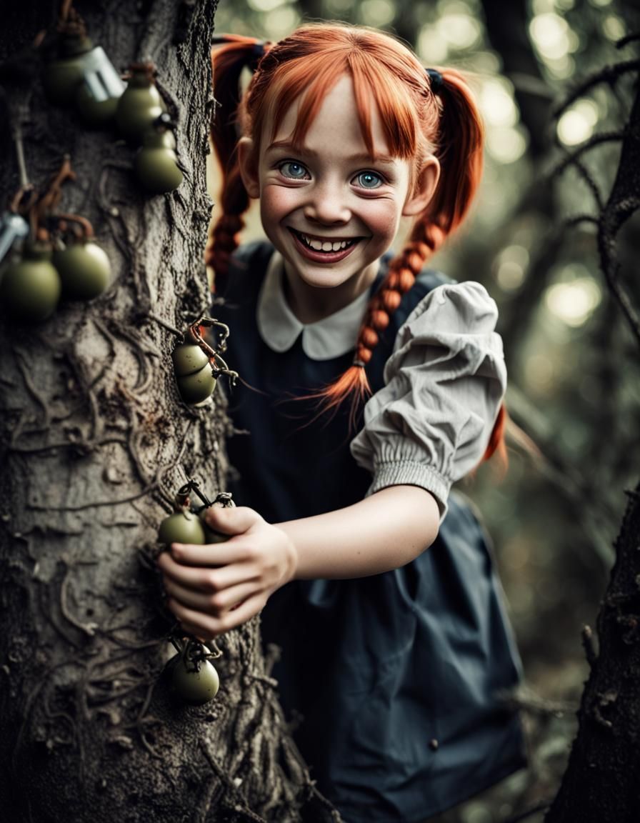 Sinister Pippi Longstocking Harvesting Grenades