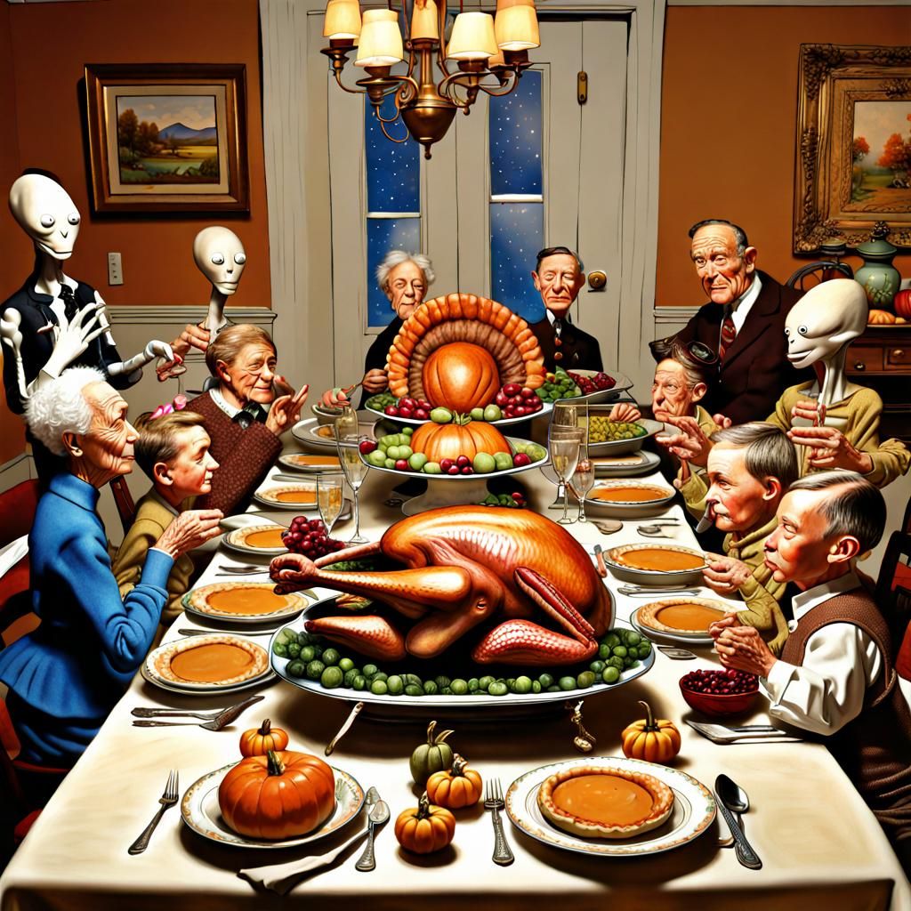 Thanksgiving Tablescape with Star Style Aliens