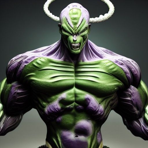 Hyperdetailed Portrait of a Muscular Vaporwave Beast