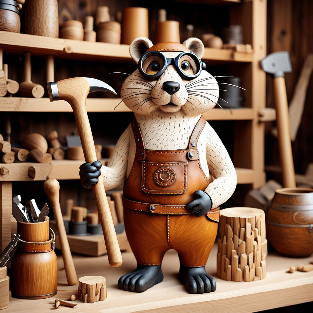Whimsical Woodworker Gopher Crafts a Rustic Boat