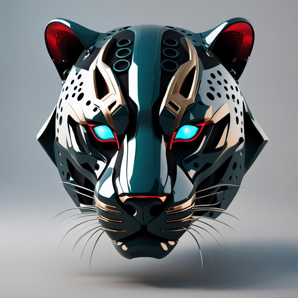 Cyberpunk Jaguar Mask: Modern, Sleek Design