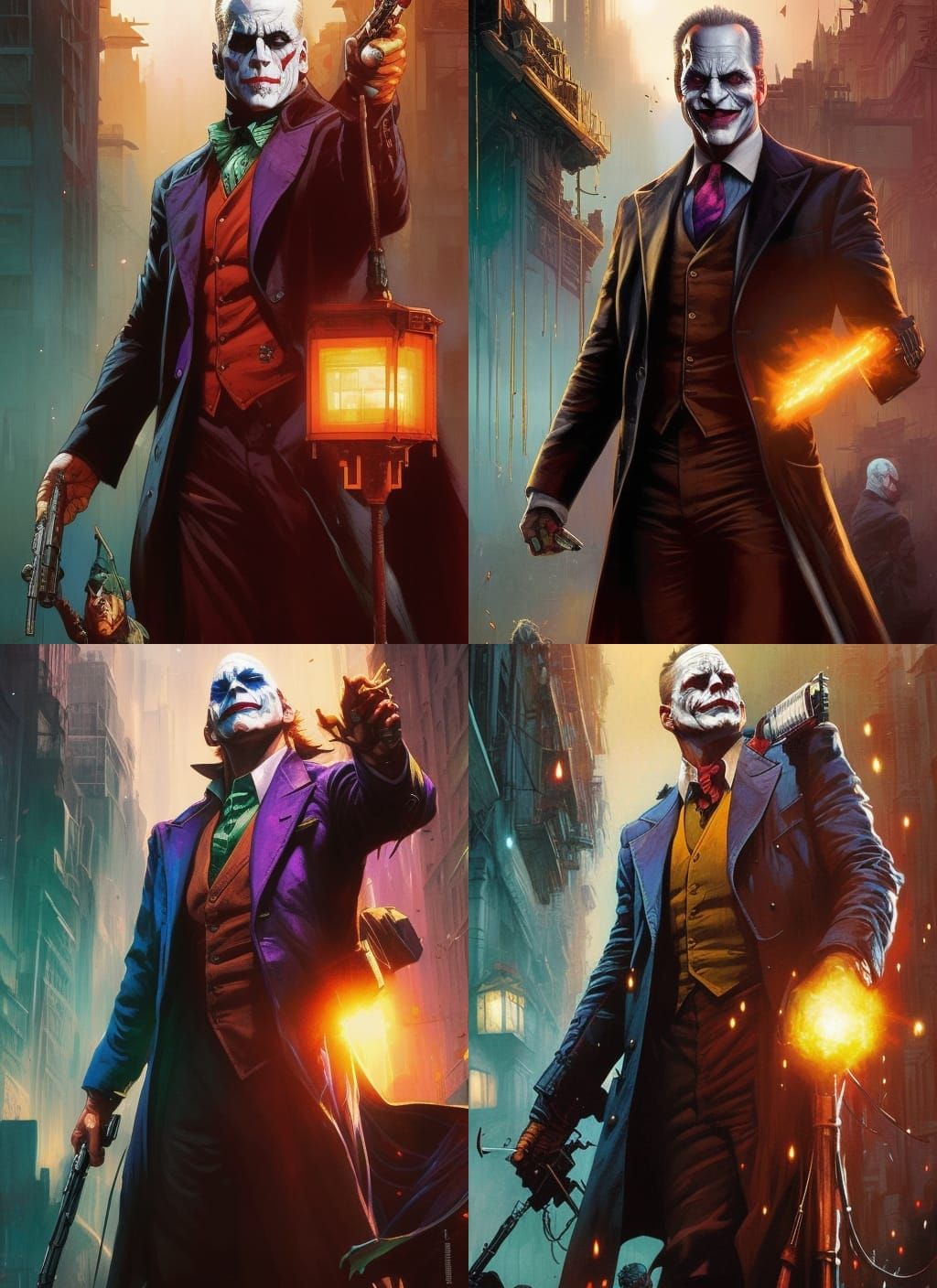 Bruce Willis as Joker: Crayon Caricature